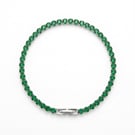 Green 5A Zircon Tennis Bracelet Stainless Steel Stackable Hand made
