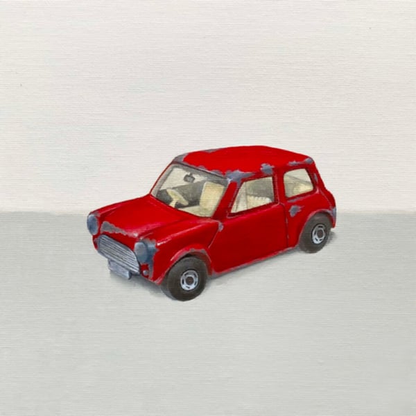 Fine Art Giclée Print Toy Car No.3 Red Mini