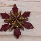Handmade Resin Snowflake Ornament - Classic Christmas 