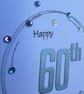 60th Birthday Card - Blue and Silver Wreath Design - Image 9
