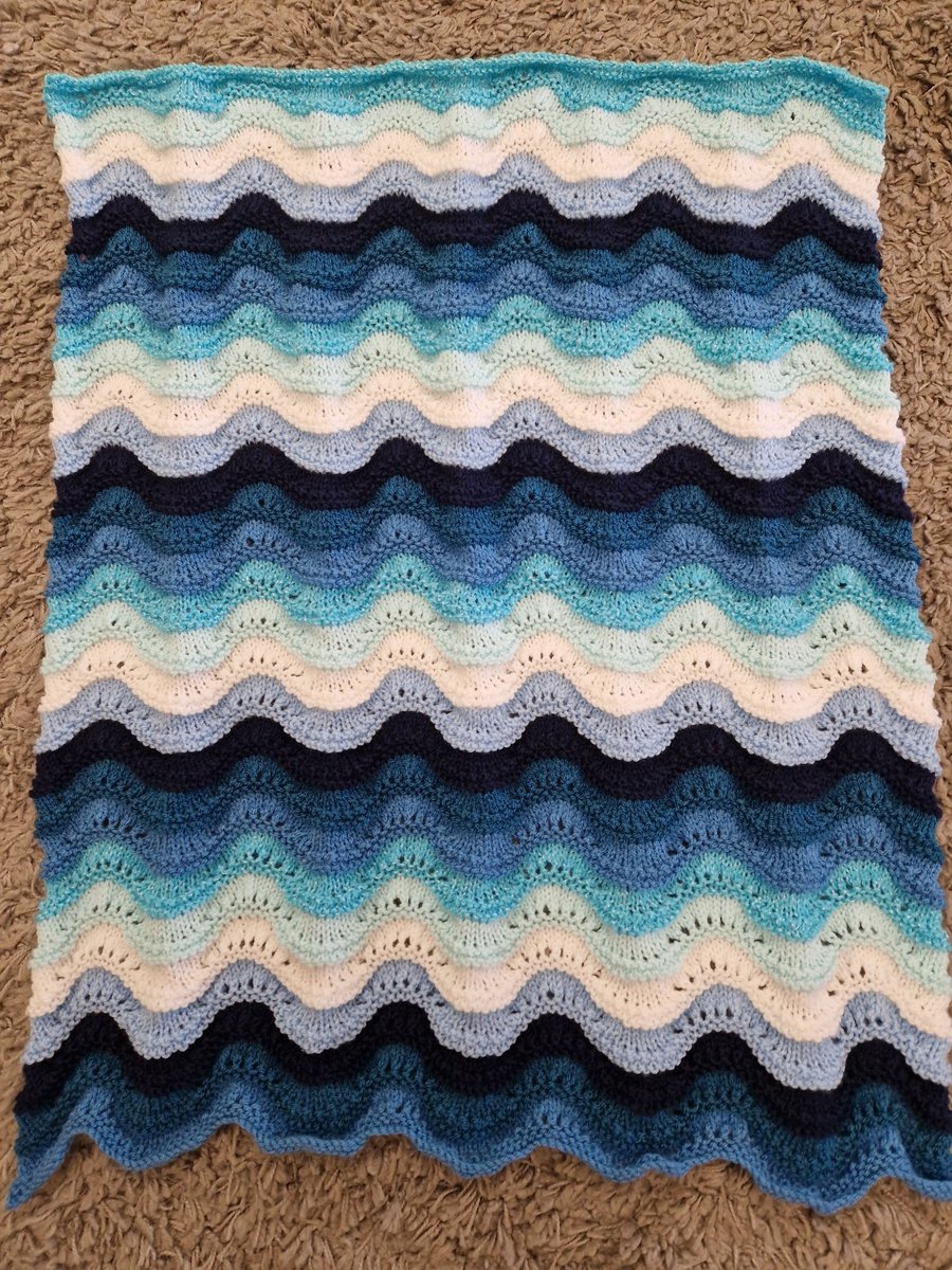 Striped Baby Blanket in Blues