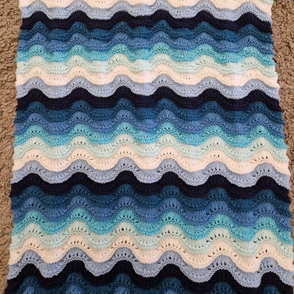 Striped Baby Blanket in Blues
