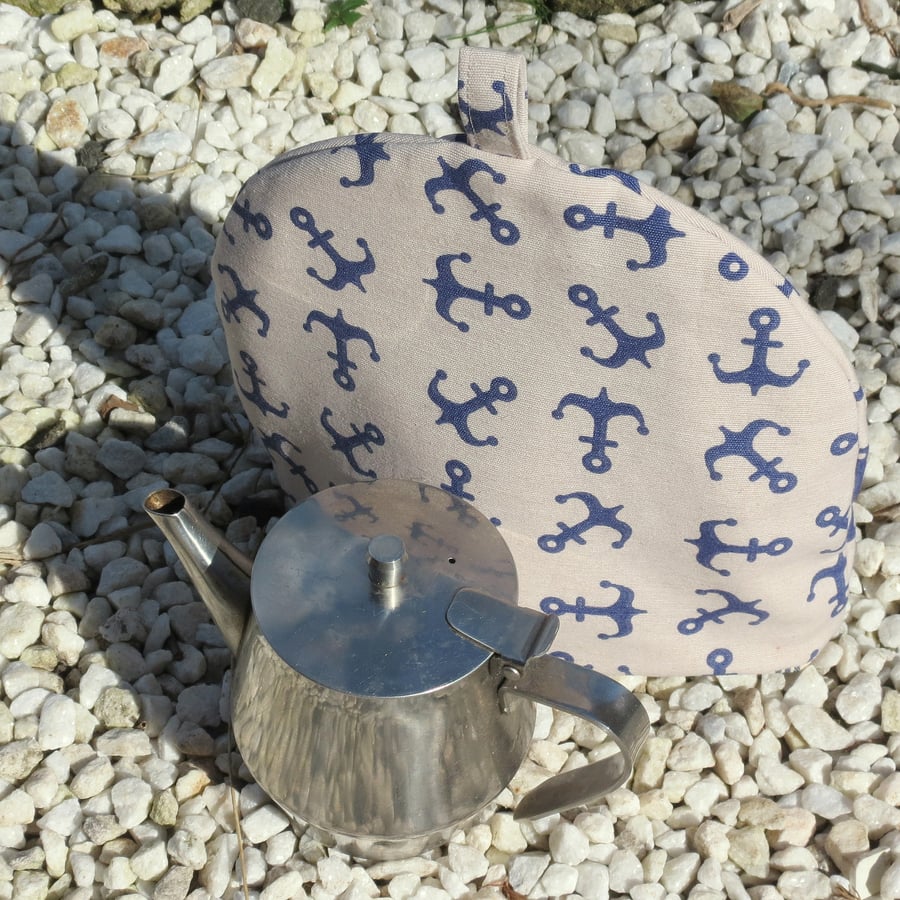 A small tea cosy.  To fit a 1 - 2 cup teapot.  Nautical decor.