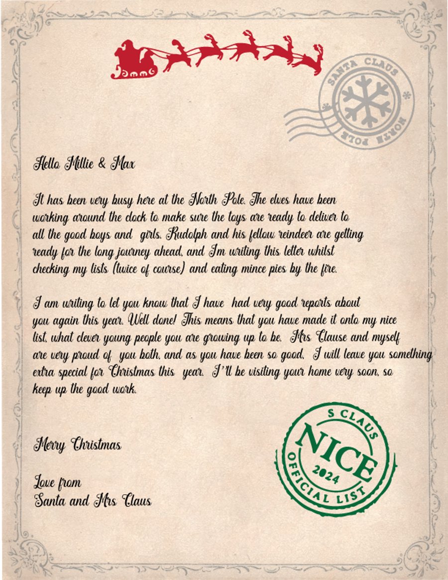 Personalised letter from Santa