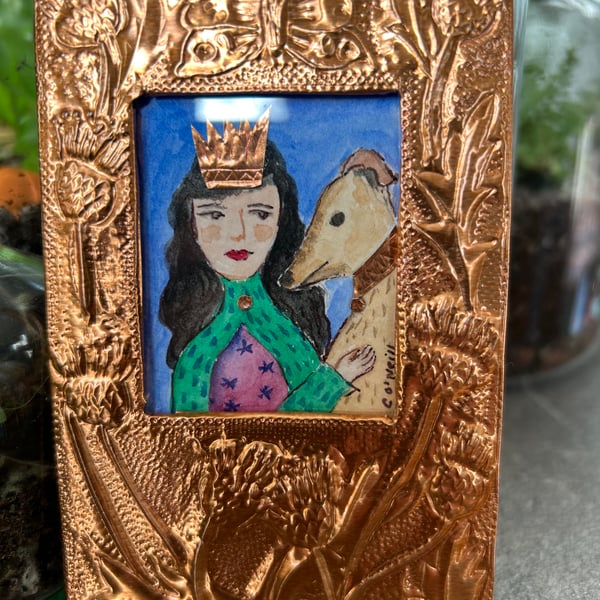 Princess Isla - Water Colour painting with  Handmade Embossed Frame