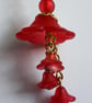 Dangly Red Lucite Flower Earrings - Image 3