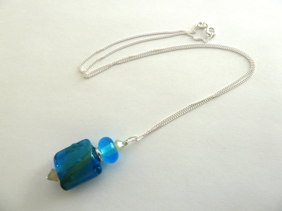 sterling silver lampwork necklace