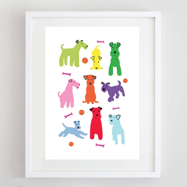 Nine Dogs Print