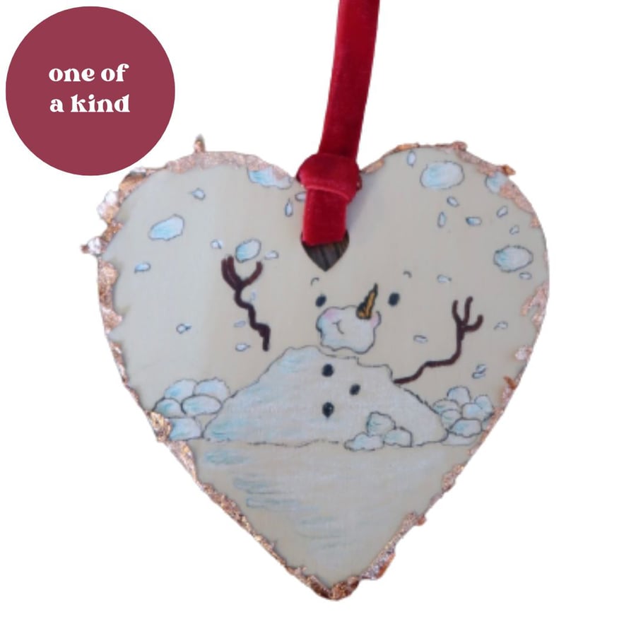 Juggling Snowman Wooden Christmas Decoration 