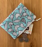 Small zipped fabric coin purse, pouch, in a fun chicken design
