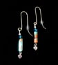 Sterling Silver Imperial Jasper Drop Earrings With Sterling Silver Heart - Gift 