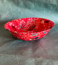 up cycled red decopatch bamboo bowl  - Image 1