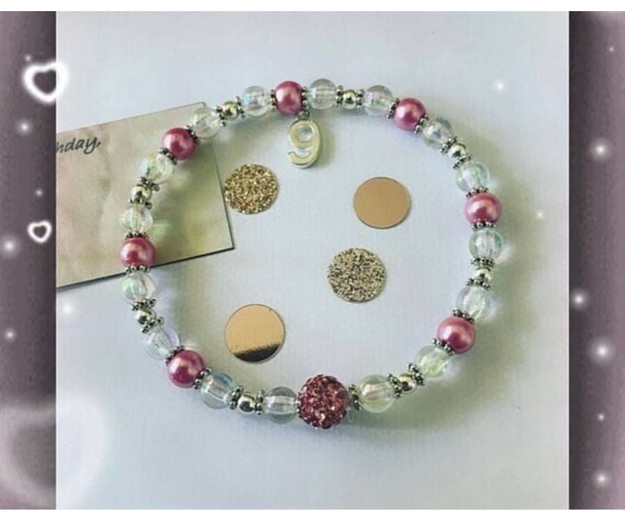 9th age charm milestone birthday age charm bracelet gift for 9th birthday 