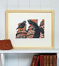 Jackdaws - Original limited edition linocut print - Image 3