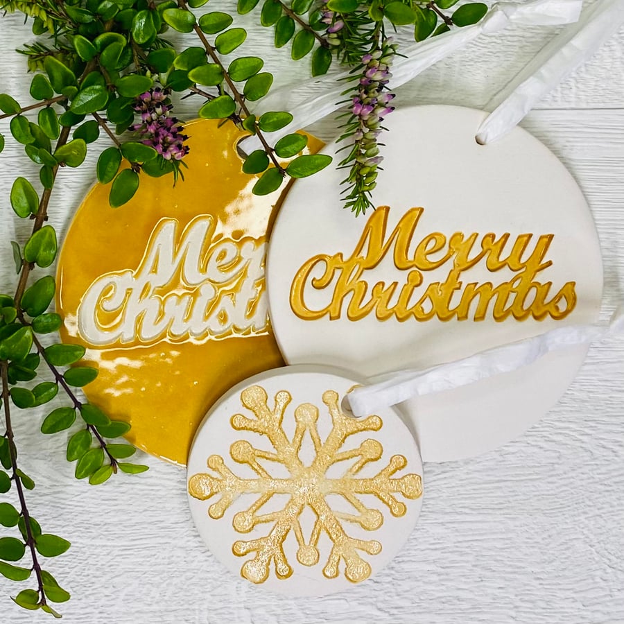 Duo ceramic Christmas decoration