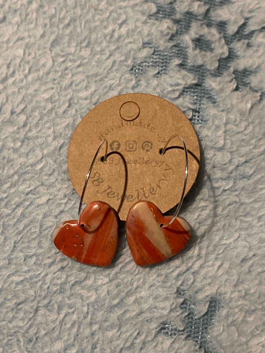 Handmade Polymer Clay Autumn Earrings (25mm Hoop)