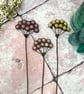Stained glass flower - handmade pink or yellow wildflower, yarrow