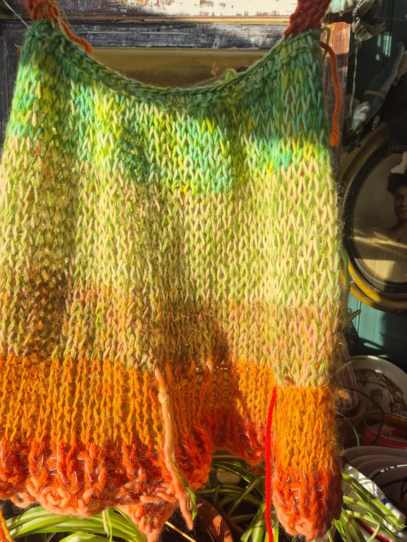 babydoll style tank top handknitted