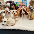 Handmade needle felted dogs can be personalised and own pets fur added 
