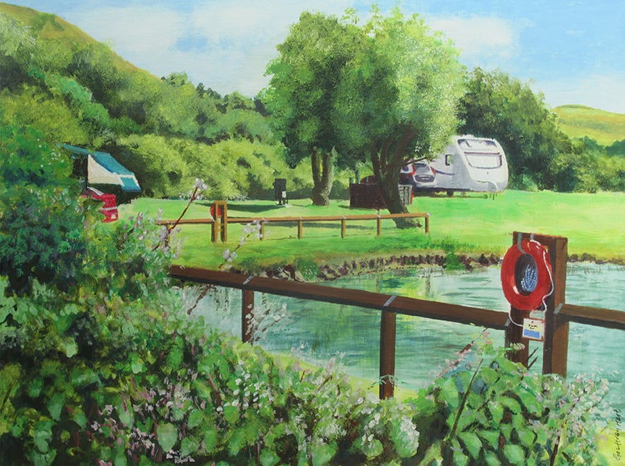 Uphill Marine Centre, N.Somerset, print copy of original art, Home decor