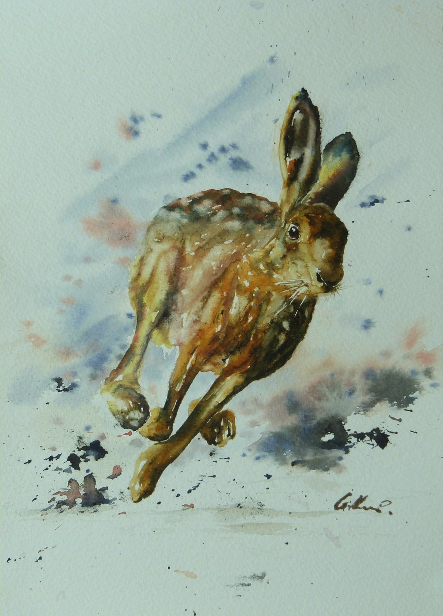 Hare, Original Watercolour Painting.