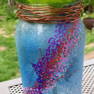 Blue petal vase
