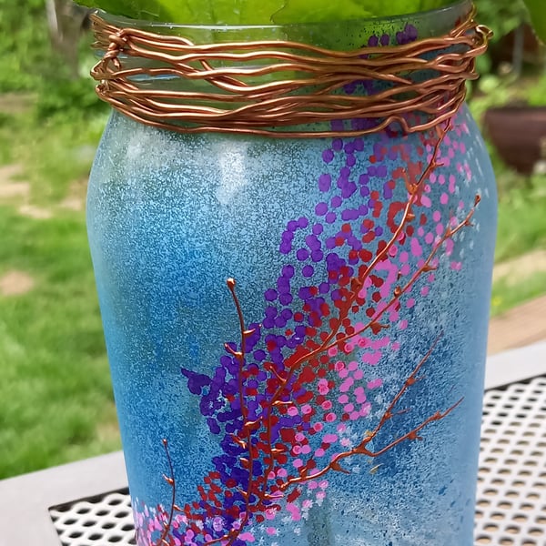 Blue petal vase