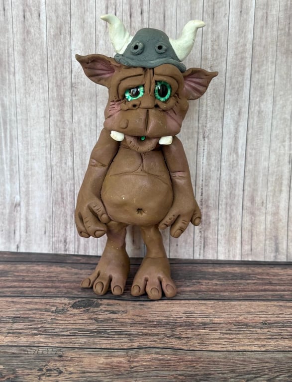 Viking Helmet Monster Figurine - This guy has a great sense of humour! 