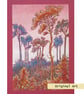 Tall trees, a semi abstract landscape drawing, landscape art, wall art