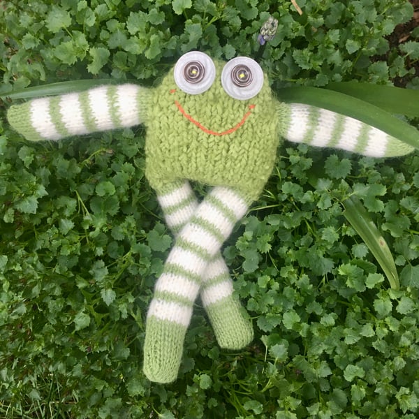Frog had knitted doll