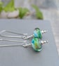 Sterling Silver Watercolour Lampwork Glass Long Earrings - JBJ1123