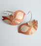 Bird earrings with leaf print - Image 1
