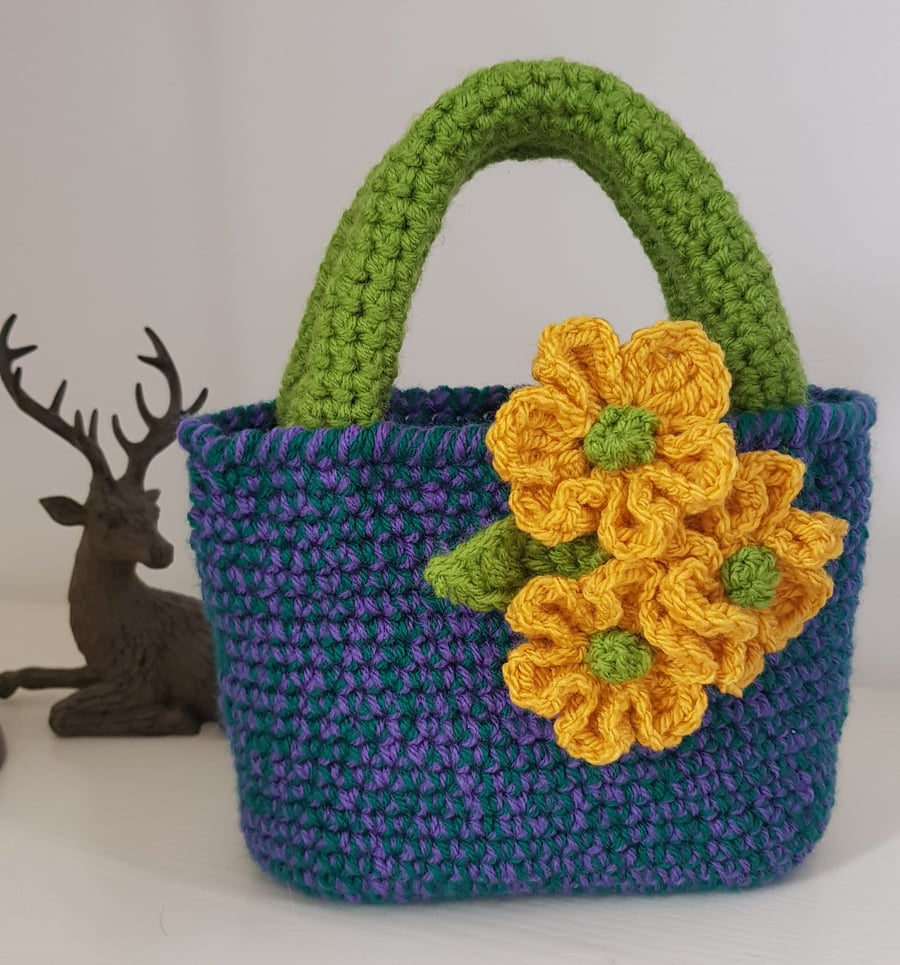 Crochet toddler tote, flower girl bag, free pos... - Folksy