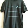 Bird On A Wire Mens charcoal grey printed T shirt