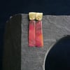  SALE Brass and Copper Geometric Dangle Stud Earrings