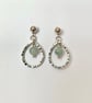 Sterling Silver Hammered Teardrop Earrings with Amazonite Gemstones - Image 2