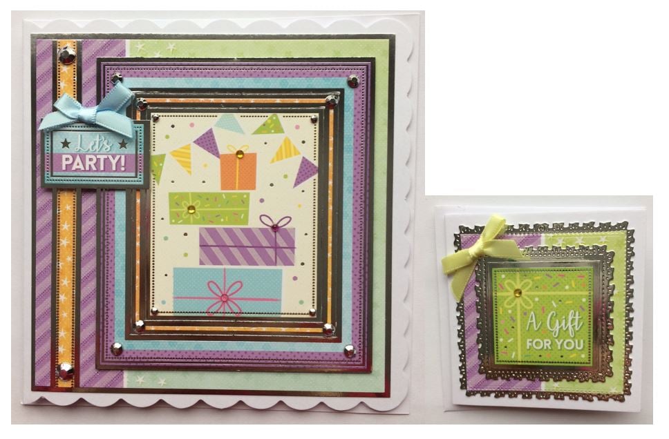 2 x Birthday Cards Happy Birthday Let's Party A Gift For You Set of 2 Cards