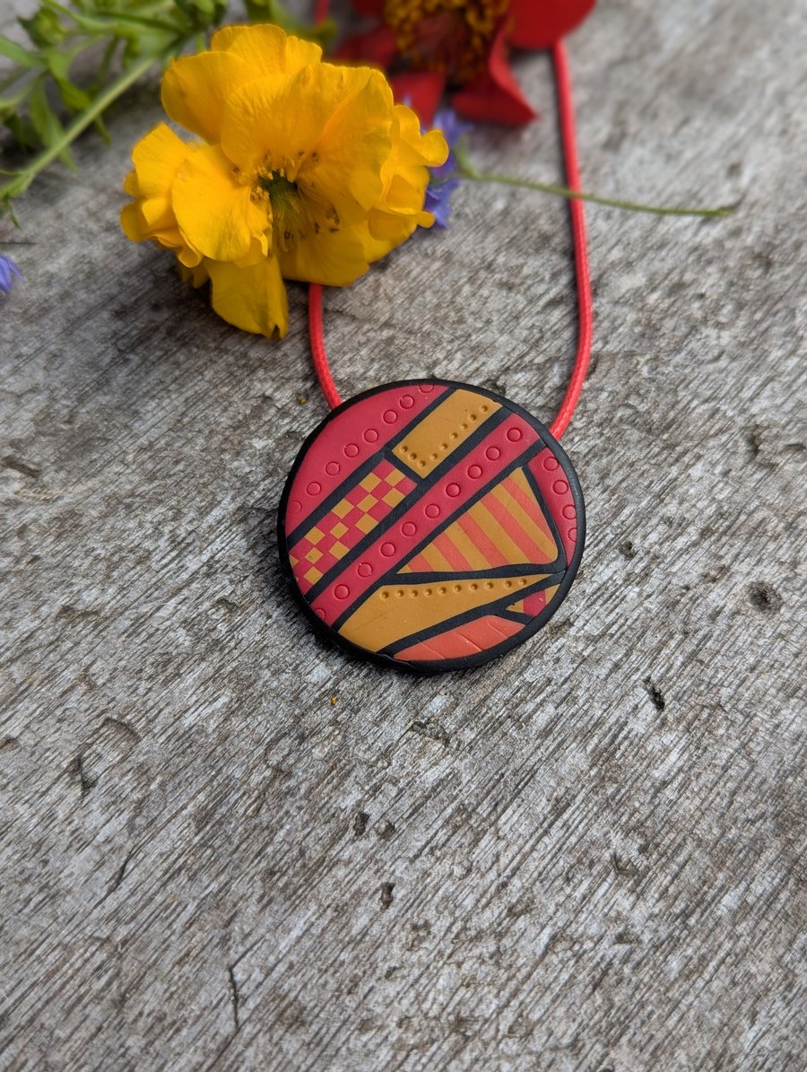 Beautiful orange summer pendant 