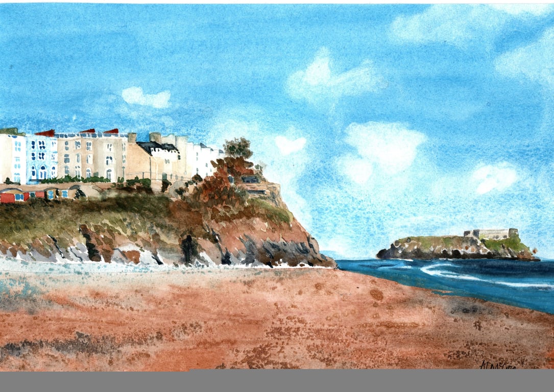 Tenby, framed original watercolour painting 