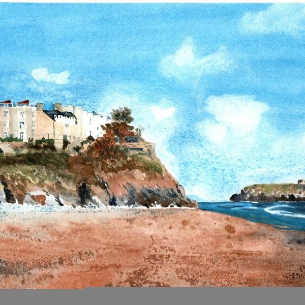 Tenby, framed original watercolour painting 