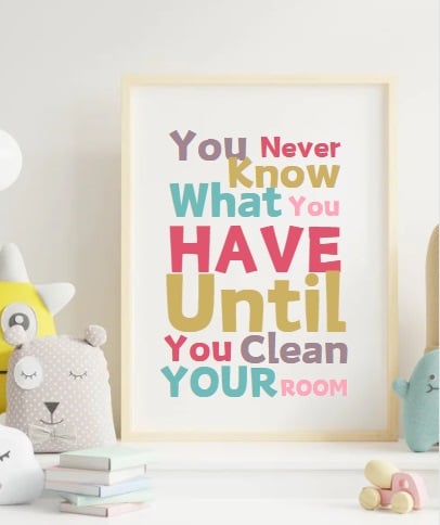 Girls or Boys Wall Art Print – A4 Quote Poster –  Funny Quote for kids