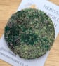 Heather Green Purple Abstract Embellished Recycled Textile 50mm Brooches  - Image 4