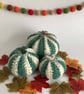 PUMPKINS, squash . Set of 3. Autumn.Green, white. Home decor. Halloween. - Image 1