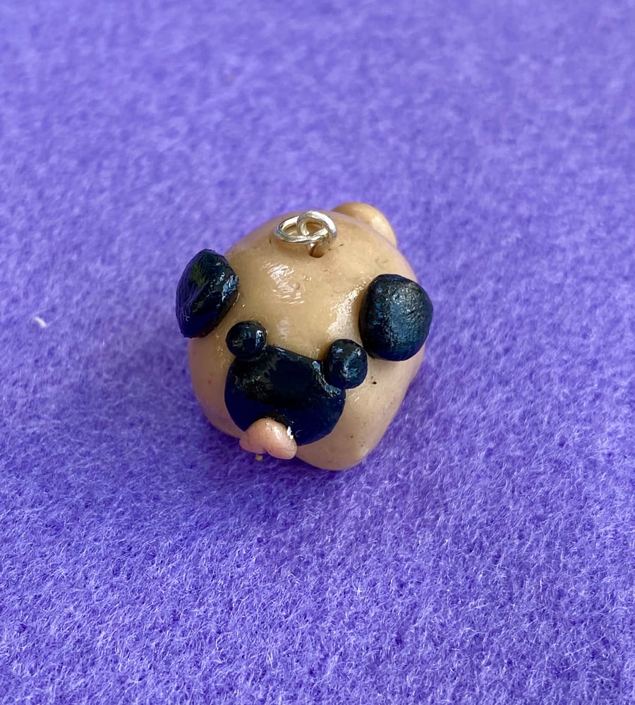 PUG-tastic polymer clay pet dog pendant!