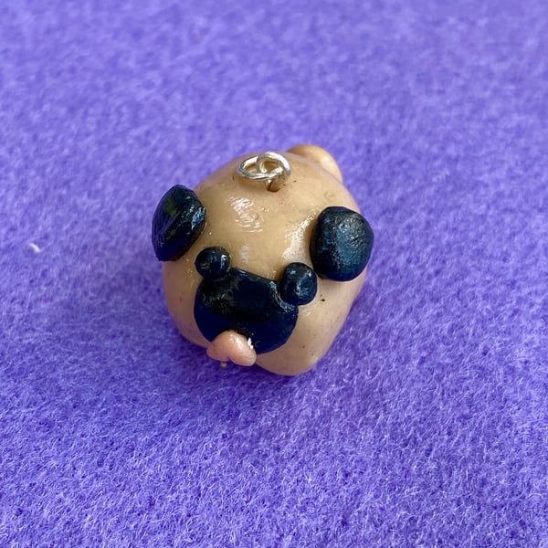 PUG-tastic polymer clay pet dog pendant!