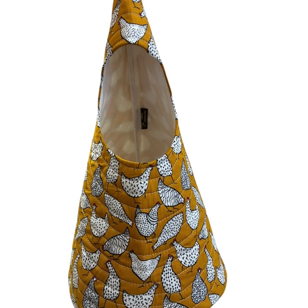 Quilted Handmade Peg Bag featuring Chickens 