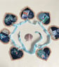 Christmas Hessian Hearts bunting - blue - Image 1