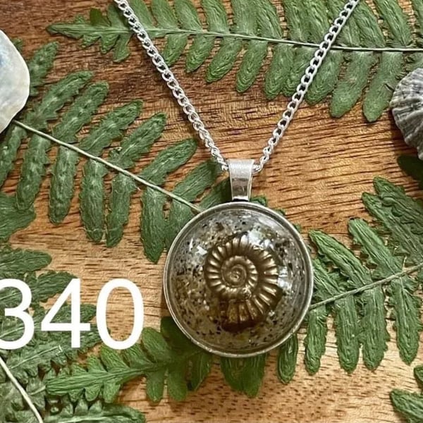 Ammonite necklace , 195 million years old , handmade 
