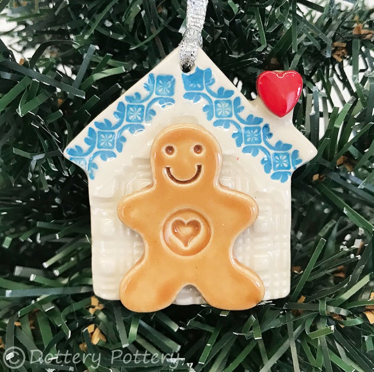 Ceramic gingerbread house decoration Folksy