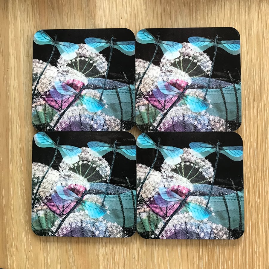 Dragonfly-set of coasters-tableware 